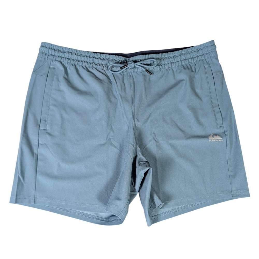 Quiksilver Mens Hybrid Shorts Regular Fit Blue Grey Elastic Waist Activewear XL